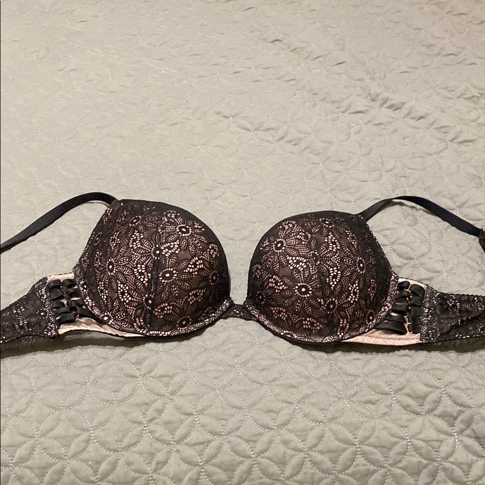 Victoria's Secret Black Sparkly Push-Up Bra